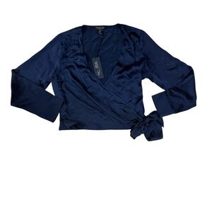 Rachel Zoe Midnight Blue Silk Blouse